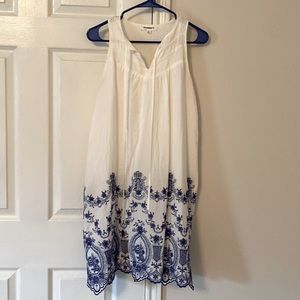 White & blue dress